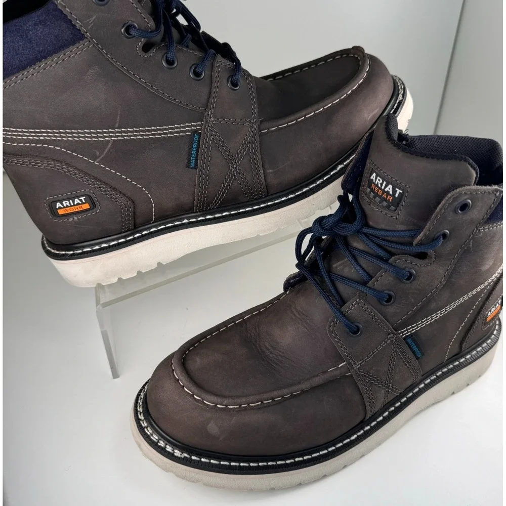 ARIAT Rebar EH Wedge Moc Toe Waterproof Work Boot Mens 8.5 Womens 10B 10035770
